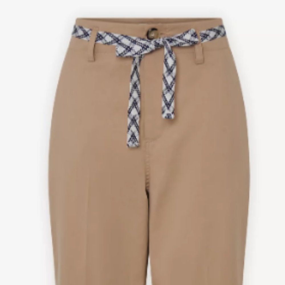 Gerald Darel Eren Tie Belt Trousers Pants Sand Khaki Tan Women's Size 12 Stretch